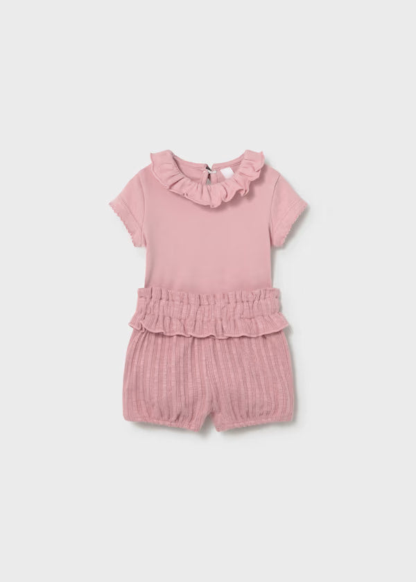 Conjunto Short y Body Cuello Bolero Rosa Mayoral