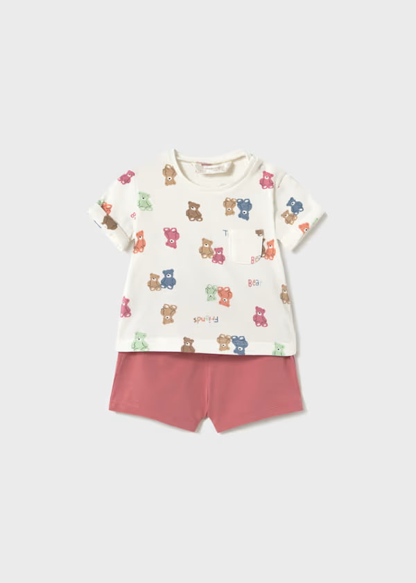 Conjunto Bermuda Osos Terracota Mayoral