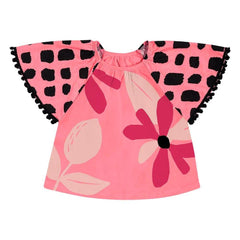 Conjunto Niña Verano Short Flores Rosa Blusa boleros