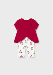 Conjunto Leggins Estampado Muñeca Rojo Mayoral estilo