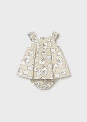 Vestido Estampado Corazones Beige Mayoral