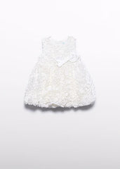 Vestido Tul Relieve Rosas Blanco Abel & Lula diseño