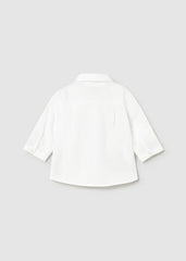 Camisa Manga Larga Corbatín Blanco Mayoral detalle