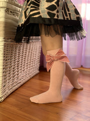 Media Alta Con Lazo Palo Rosa