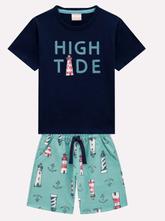 Conjunto Niño Faro Azul Con Bermuda