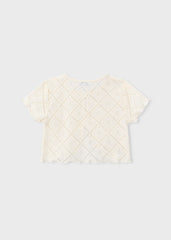 Blusa Chaleco Crochet Crema Mayoral estilo