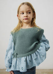 Blusa Estilo Chaleco Tricot Verde Azul Mayoral