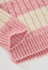Saco Trenzado Combinado Rosa Boboli Detalle