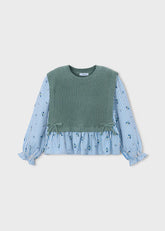 Blusa Estilo Chaleco Tricot Verde Azul Mayoral estilo