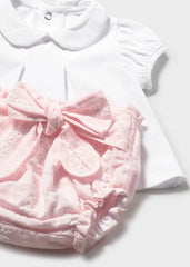 Conjunto 3 Piezas Panty Tricot Flores Rosa Mayoral