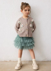 Saco Tricot Flores Café Mayoral