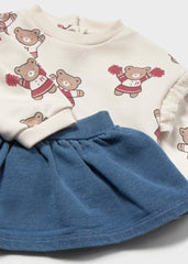 Conjunto Falda Estampado Oso Beige Mayoral Detalle
