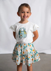 Blusa Estampado Bolso Verde Blanco Mayoral MODELO