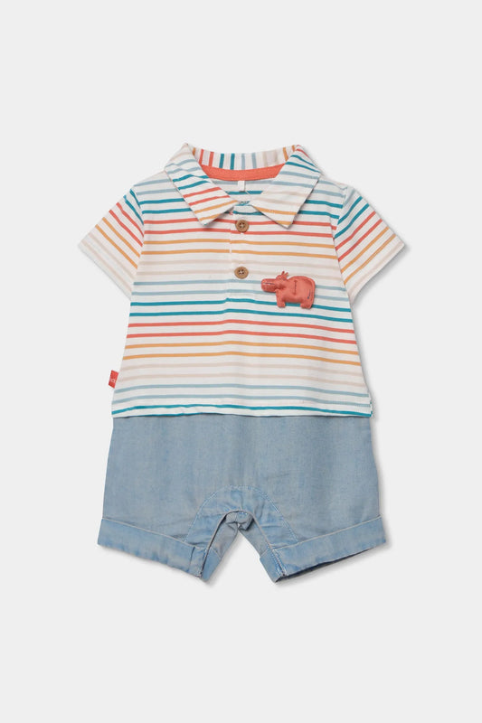 Pelele Combinado Rayas Color Pastel Boboli