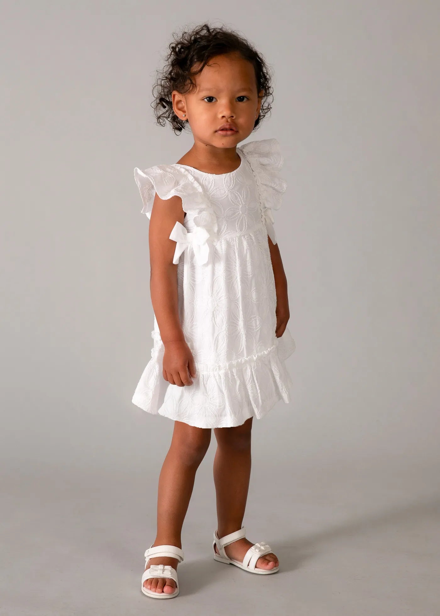 Vestido Bordado Flores Blanco Mayoral niña