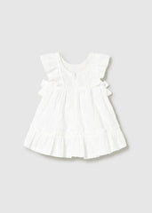 Vestido Bordado Flores Blanco Mayoral