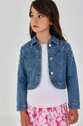 Chaqueta Detalle Perlas Denim Oscuro Boboli MODELO