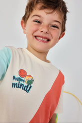 Camiseta Estampado Combinado Naranja Boboli modelo
