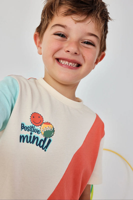 Camiseta Estampado Combinado Naranja Boboli modelo