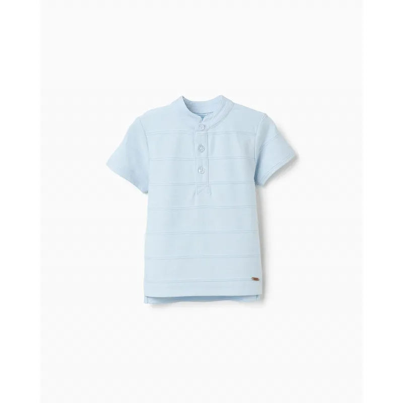 Camiseta Cuello Mao Rayas Azul Zippy