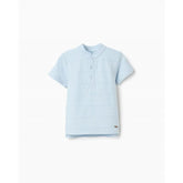 Camiseta Cuello Mao Rayas Azul Zippy