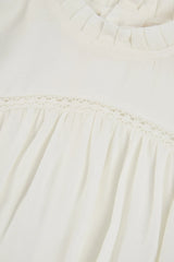 Blusa Encaje Detalle Cuello Blanco Boboli Encaje