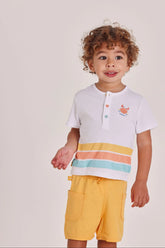 Conjunto Bermuda Rayas Cangrejo Amarillo Boboli modelo