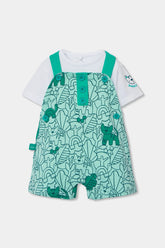 Conjunto Overol Estampado Animales Verde Boboli
