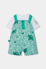 Conjunto Overol Estampado Animales Verde Boboli