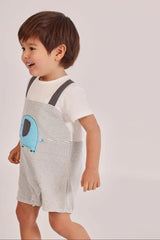 Pelele Combinado Rayas Elefante Gris Boboli NIÑO
