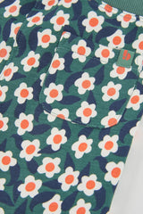 Pantalon Felpa Estampado Flores Verde Boboli Detalle
