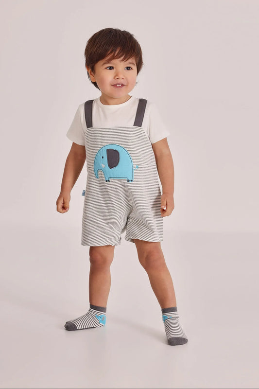 Pelele Combinado Rayas Elefante Gris Boboli MODELO
