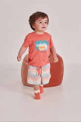 Conjunto Bermuda Rayas Familia Hipopótamo Boboli