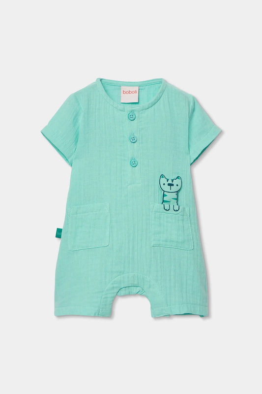 Pelele Gasa Bolsillo Tigre Azul Boboli