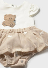 Conjunto Falda Short Estampado Oso Beige Mayoral