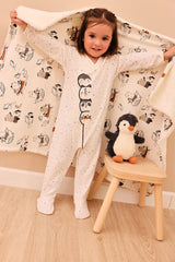 Pijama Enteriza Puntos y Bordado Blanco Boboli