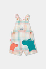 Conjunto Overol Cuadros Hipopotamos Blanco Boboli