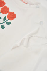 Saco Bordado Flores Tulipanes Blanco Boboli