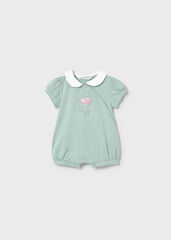 Pelele Cuello Bordado Flor Verde Mayoral