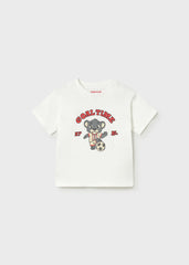 Camiseta Estampado Oso Goal Time Blanco Mayoral modelo