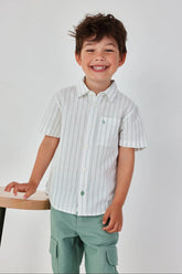 Conjunto Camisa Bermuda Rayas Verde Boboli