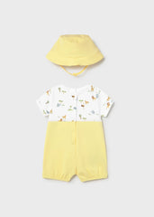 Pelele Combinado con Gorro Safari Amarillo Mayoral estilo
