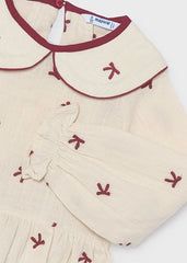 Blusa Cuello Moños Frambuesa Mayoral Detalle