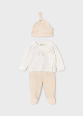Conjunto Pantalón con Gorro Patos Beige Mayoral