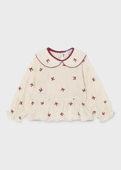 Blusa Cuello Moños Frambuesa Mayoral