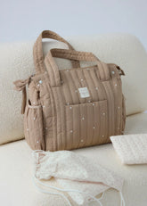 Bolso Pañalera Impermeable Bordado Puntos Canela Mayoral modelo