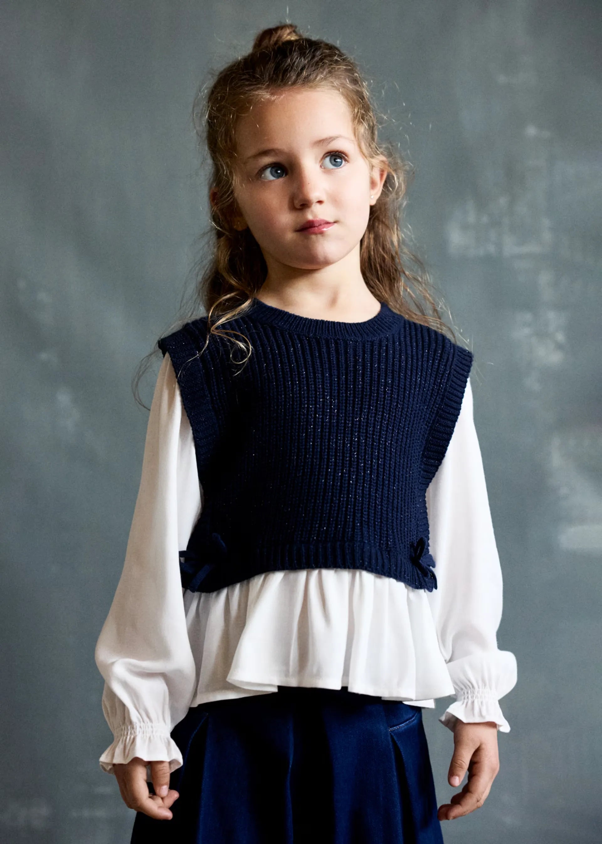 Blusa Estilo Chaleco Tricot Navy Mayoral Modelo