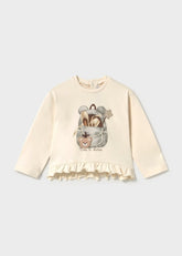 Blusa Manga Larga Estampado Oso Mayoral