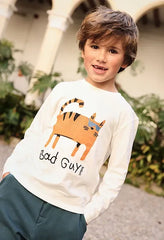 Camiseta Manga Larga Estampado Gato Boboli