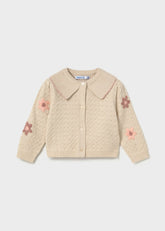 Saco Tejido Flores Rosa Beige Mayoral